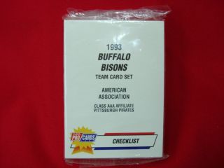 1993 Buffalo Bisons Minor League Team Set Fleer Procards Fact.