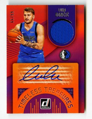 2018 - 19 Luka Doncic Timeless Treasures Rpa Rookie Patch Auto /99 Rc Signed Roy