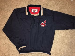 Cleveland Indians Chief Wahoo Merchandise Quarter Zip Pullover Jacket Xl