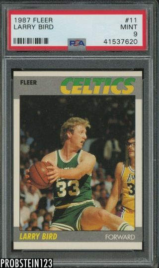 1987 Fleer Basketball 11 Larry Bird Boston Celtics Hof Psa 9