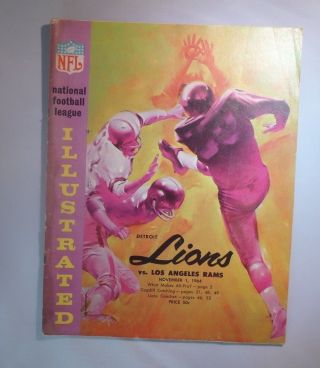 1964 Detroit Lions Vs Los Angeles Rams Nfl Football Program