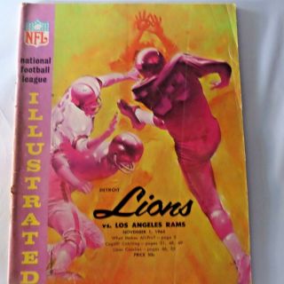 1964 Detroit Lions vs Los Angeles Rams NFL football program 2