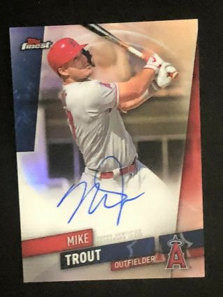 2019 Topps Finest Mike Trout On Card Autograph Auto Angels