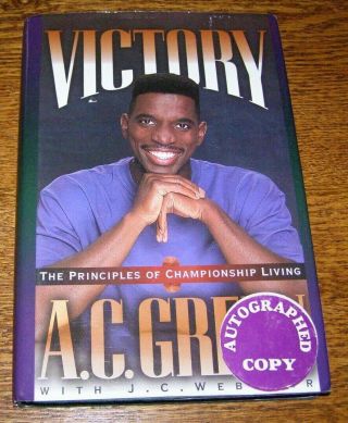 Book: " Victory " Written & Autographed By Nba Star A.  C.  Green (lakers/suns)