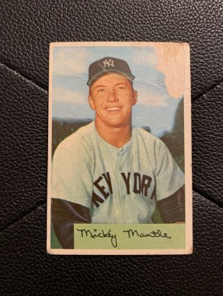 1954 Bowman Mickey Mantle 65 Baseball Card Authentic
