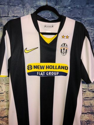 Nike Fit Dry Black/White Stripe Juventus Soccer Jersey Size Large 2