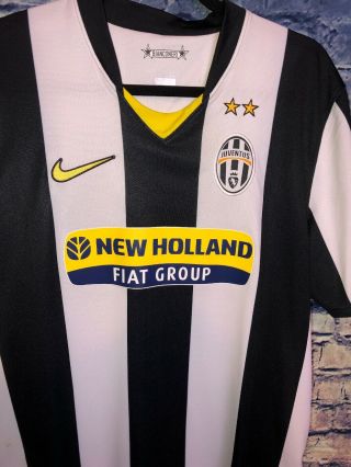 Nike Fit Dry Black/White Stripe Juventus Soccer Jersey Size Large 8