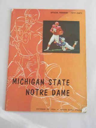 1956 Notre Dame Vs Michigan State University Football Program Oct 20,  1956