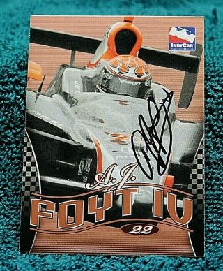 Rittenhouse Indy 500 Trading Card Autographed Hand Signed A.  J.  Foyt Iv