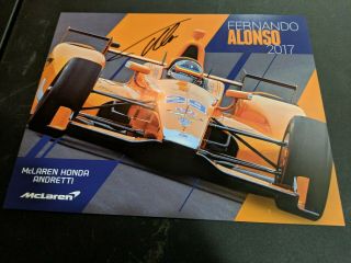 Fernando Alonso 29 2017 Andretti Racing Signed Herocard Indycar/indy 500