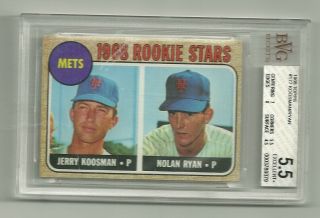 1968 Topps Nolan Ryan Rookie Card Bgs 5.  5