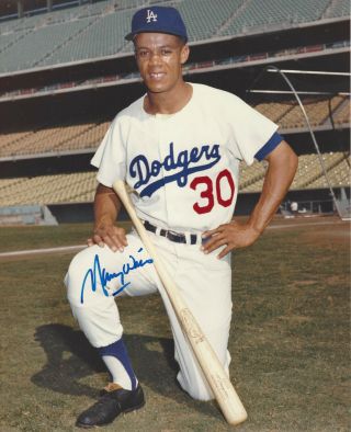 Los Angeles Dodgers Maury Wills Autographed 8x10 Color Photo