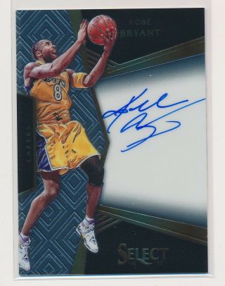 Kobe Bryant 2016 - 17 Panini Select Signatures On Card Auto Lakers 15/99 D3