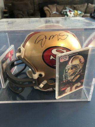 Joe Montana Signed San Francisco 49ers Mini Helmet With Cards And Authentication