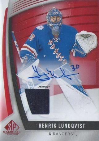 Henrik Lundqvist 2015/16 Upper Deck Sp Game Hockey Jersey Autograph