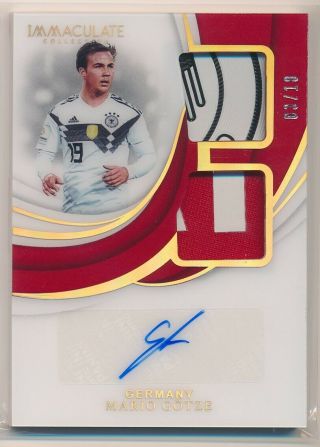 Mario Gotze 2018 - 19 Panini Immaculate Dual Logo Letter Patch Auto Gold 03/10 D1