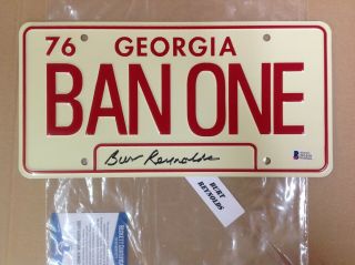Burt Reynolds Signed License Plate " Smokey & The Bandit " Bas Authenticated.