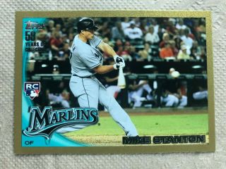 2010 Topps Update Mike Giancarlo Stanton Us - 50 Gold Parallel Rookie Rc 1435/2010