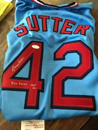 Bruce Sutter 300 Saves Hof 2006 Signed St.  Louis Cardinals Custom Jersey Jsa