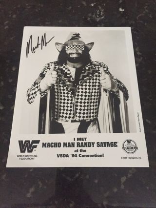 Wcw Wwe Wwf Macho Man Randy Savage Hand Signed 8x10 Autographed Promo