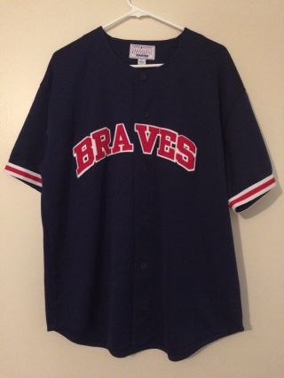 Vintage 90s Chipper Jones Atlanta Braves Baseball Jersey Starter Large