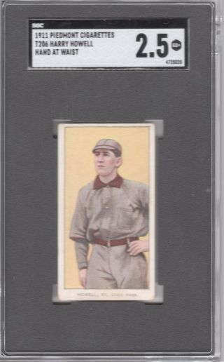 1909 - 11 T206 Harry Howell (hand At Waist) Of The St.  Louis Browns Sgc 2.  5