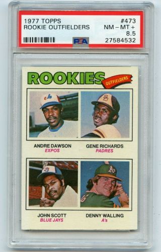 1977 Topps 473 Andre Dawson Rookie Baseball Card Rc Montreal Expos Hof,  Psa 8.  5