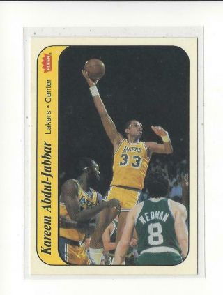 1986 - 87 Fleer Stickers 1 Kareem Abdul - Jabbar Lakers