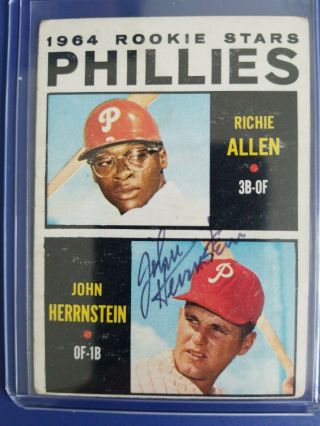 John Herrnstein Philadelphia Phillies 1964 Topps Autographed Baseball Card