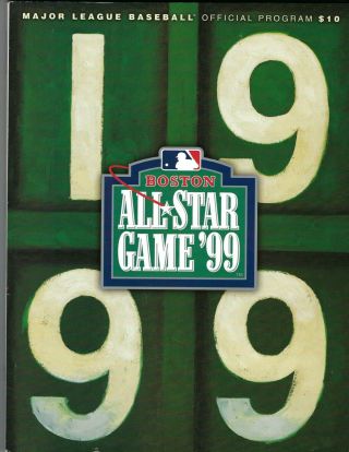1999 All - Star Game Baseball Program,  Boston Red Sox,  Fenway Park Vg
