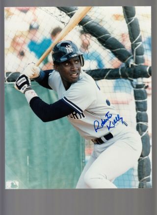 Roberto Kelly Signed Autographed Ny Yankees Color 8x10 Photo - 100 Guaranteed
