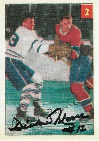 Dickie Moore - Signed Autograph Parkhurst Reprint Montreal Canadien Hockey Card