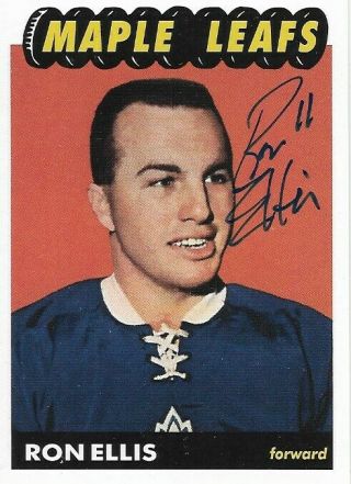 Ron Ellis - Signed Autograph Parkhurst Reprint Toronto Maple Leafs Hockey Card