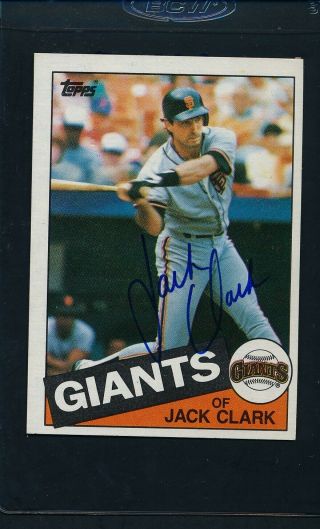 1985 Topps 740 Jack Clark Giants Signed Auto 44266