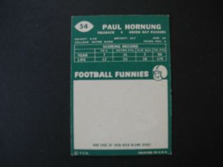 1960 Topps Football Paul Horning 54 NR - 2
