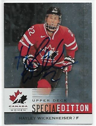 Hayley Wickenheiser - Signed Autograph 2014 Ud Team Canada Se - 57 Hockey Card