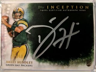 Brett Hundley 2015 Topps Inception Gold Signings Auto Rc 4/10