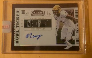 2019 Contenders Bowl Ticket N’keal Harry Rookie Auto On Card 02/25 Patriots