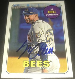Jo Adell Los Angeles Angels Signed 2018 Topps Heritage Auto 220 A