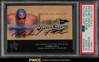 2004 Leaf R&s Fans Of The Game Michael Phelps Rookie Rc Auto Psa Auth (pwcc)