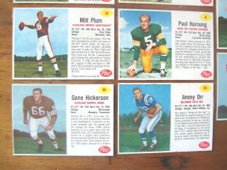 8,  NR - MT 1962 POST CEREAL FOOTBALL CARDS,  6 HORNUNG,  30,  66,  (2) 70,  85,  98 KILMER,  104 3