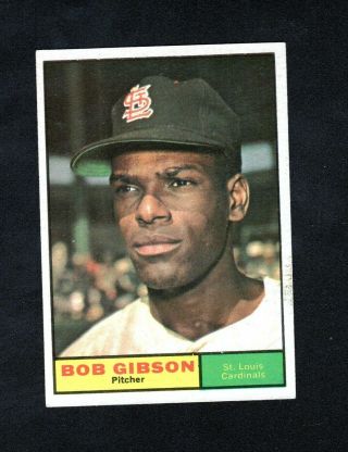 Bob Gibson 1961 Topps Card 211 St Louis Cardinals Ex - Mt 04