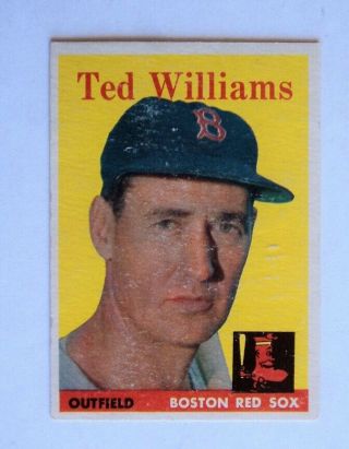 1958 Topps 1 Ted Williams Red Sox Blank Back Proof - Flash
