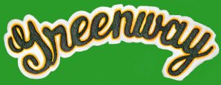 Varsity Chenille Letterman Jacket Patch Yellow Green Name Greenway 13 " X 4 "