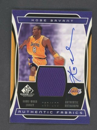 2003 - 04 Sp Game Fabrics Kobe Bryant Lakers Jersey Auto 39/100