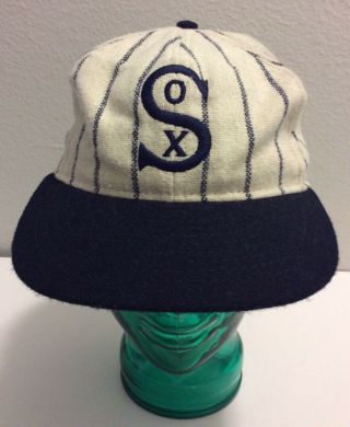 Vintage Chicago White Sox Striped Old Fitted Hat Cap 7 1/8 American Needle 2