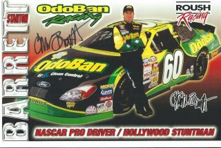 Signed Stanton Barrett 60 Nascar Busch Series " Roush Racing " Postcard