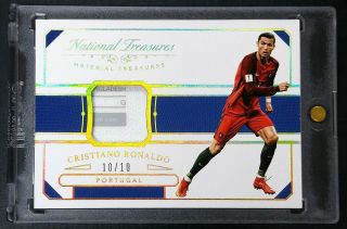 2018 National Treasures Material Gold Cristiano Ronaldo Tag Patch 10/10 1/1? Ym
