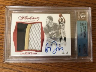 2015 - 16 Panini Flawless Star Swatch Anthony Davis Patch Auto /15 Pelicans