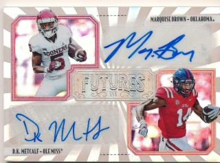 Marquise Brown - D.  K.  Metcalf 2019 Panini Legacy Futures Ink Dual Auto Rc 43/50